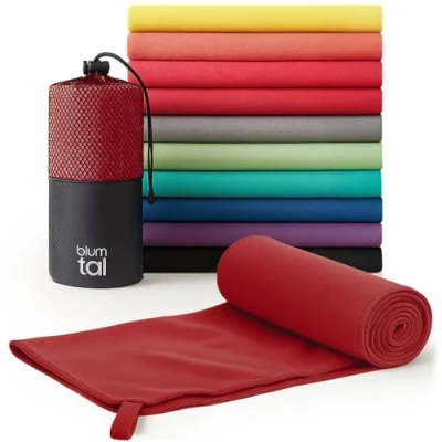 Imagen de Blumtal toalla microfibra 180x90 cm toallas gimnasio de secado rápido gym para grandes rojo