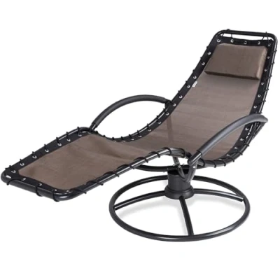 Imagen de CASARIA Tumbona Reclinable Eve Giratoria 360 de Acero Incl. Cojín Silla Relax Jardín Moca