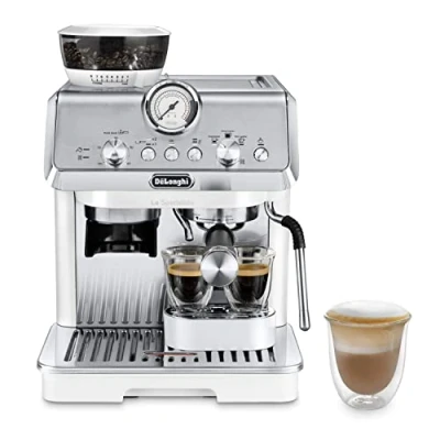 Imagen de De&#039;Longhi la Specialista Arte EC9155.W, Cafetera Expresso Manual, Tecnología de Molido con Sensor y 8 Ajustes, Control Activo Temperatura, Espumador Leche MyLatte Art, 1550 W, Blanco