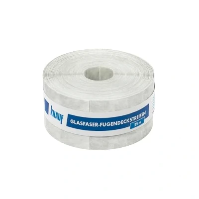 Imagen de Knauf Tiras de juntas fibra vidrio para masilla sin huecos refuerzo placas yeso o paneles yeso, 50 mm x 25 m