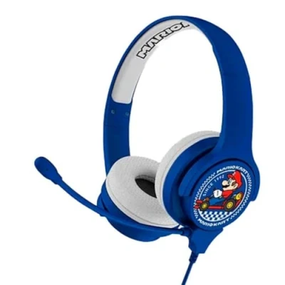 Imagen de Auriculares interactivos OTL Technlogies Mario Kart, con Cable, micrófono Incluido, para niños (Producto Licencia Oficial), Blue