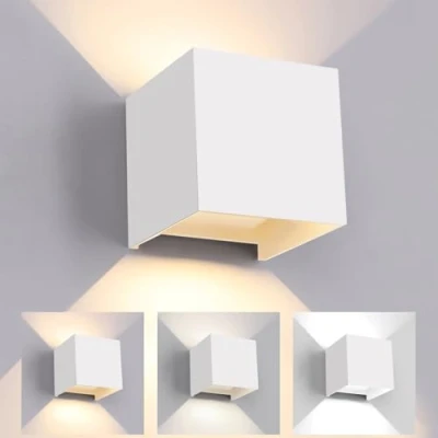 Imagen de FUPE LED Aplique de Pared exterior Interior luz ajustable 3 Colores Lámparas Moderno Blanca 15W IP65 Impermeable Apliques cuadrada aluminio Ángulo 11CM