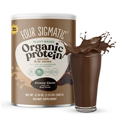 Imagen de Protein Pulver VEGAN Kakaoproteinpulver mit Reishi Ashwagandha Chaga Punjab Pakistan Salz &amp; weiteren Superfoods Ohne künstliche Süßstoffe Aromen(510g)