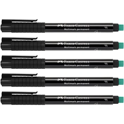 Imagen de Faber Castell Rotulador permanente Multimark F 151399, negro, 5 unidades
