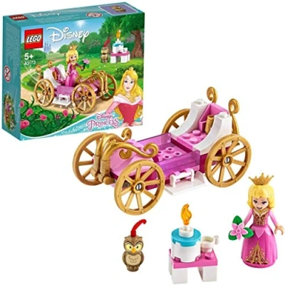 Imagen de LEGO Disney Princess Carruaje Real de Aurora Juguete Construcción Inspirado en La Película Bella Durmiente, Contiene un Carruaje, una Mesa y Tarta (43173)