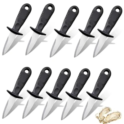 Imagen de ZAHD 10 Piezas Shucker Set mariscos Cuchillo ostras Profesional Abre para Acero Inoxidable Abridor de Ostra ostras, mariscos, mejillones (10)
