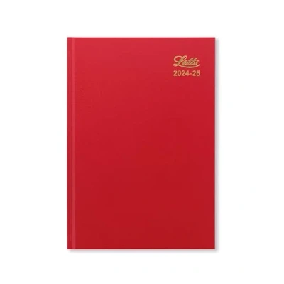 Imagen de Letts of London Agenda académica estándar A5 2024/2025, vista semanal, color rojo