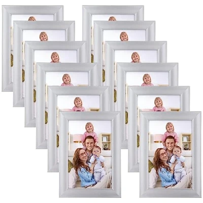 Imagen de Giftgarden Marcos de Fotos 10x15 cm 12 Piezas, Multiples Plateado para Cuadros 15x10 con Plexiglás, Puede Utilizarse Montaje en Pared o Sobremesa
