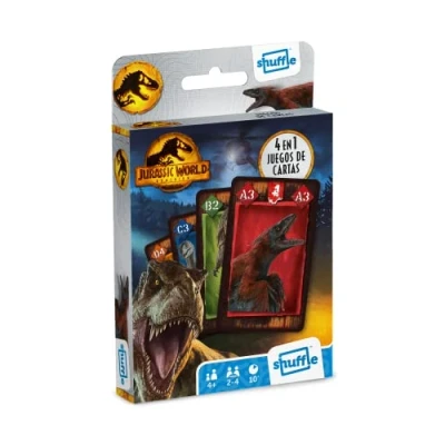 Imagen de Shuffle Jurassic World. Baraja de Cartas Infantil para niños y niñas a Partir 4 años. Versión en español.