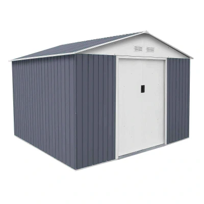 Imagen de Gardiun Caseta Metálica Bristol 7,74 m² Exterior 321x241x205 cm Acero Galvanizado Gris Antracita