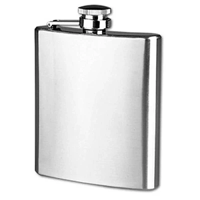 Imagen de OcioDual Petaca acero inoxidable 7 oz 200 ml 11 x 9 cm Tapon Rosca Hip Flask Stainless Steel Drink Whiskey Vodka Case Pocket