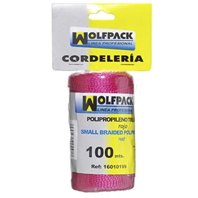 Imagen de WOLFPACK LINEA PROFESIONAL Cuerda Trencilla Polipropileno Roja (Bobina 100 Metros)
