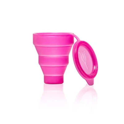 Imagen de Lybera esterilizador para copa menstrual, plegable microondas de silicona, fabricado en Italia, recipiente copas menstruales, cómodo y práctico usar fuera casa