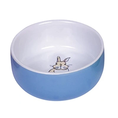 Imagen de Nobby Rabbit 73767 Cuenco de cerámica para Perro, Color Azul y Blanco