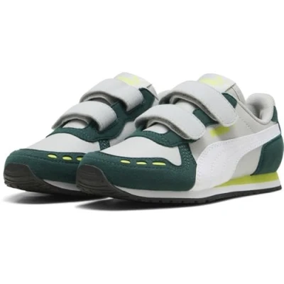 Imagen de Puma Cabana Racer 20 Unisex Zapatillas para niños, Talla: 32.5, Cool light gray/white/dark myrtle/lime smash Zapatos