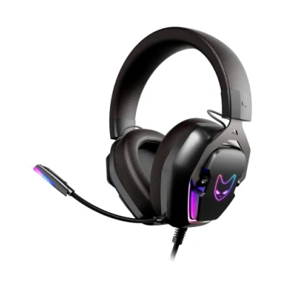 Imagen de Oversteel Phosphorus Auriculares Gaming 7.1, Cable USB, Micrófono Omnidireccional, Cancelación de Ruido, Jack 3,5mm y Luz RGB, Compatible con PC/PS5/PS4/Xbox/Switch, Negro