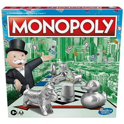 Imagen de Monopoly Game, Family Board Game for 2 to 6 Players, Kids Ages 8 and Up, Includes Fan Vote Community Chest Cards, Package May Vary