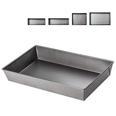 Imagen de KADAX Molde para Horno, rectangular, Bandeja hornear de Acero con Recubrimiento Antiadherente, Fuente plateado Pasteles (40 x 24 6 cm)