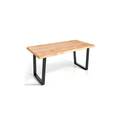 Imagen de MOMMA HOME Mesa Comedor Madera Salon Rustica, Patas Metálicas/Hierro Negro, Maciza MDF Comedor, Modelo Alaska, Color Roble/Negro (160_x_90_cm)