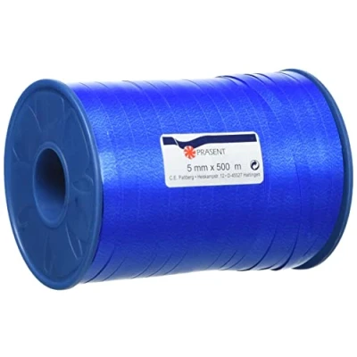 Imagen de C.E. PATTBERG cinta regalo color azul real, 500 m de embalar para rizar, 5 mm ancho manualidades, decoración y envolver regalos cualquier ocasión