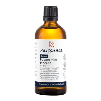 Imagen de Naissance Aceite Esencial de Menta Piperita BIO (No. 158) 100ml Certificado Ecológico, Puro, Vegano, No Diluido Para Relajación, Aromaterapia, Cuidado del Cuerpo, Difusor, Humificador