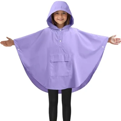 Imagen de JEMIDI Poncho Impermeable Niño Capa de Lluvia Infantil Mágica Con Cambio Color al Contacto Agua Bolsa Transporte Niña 3 5 Años Amarillo