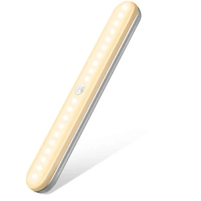Imagen de OUSFOT luces de cocina LED inalámbricas debajo del gabinete luz nocturna 20 con sensor movimiento recargable vía USB, infantil para armarios, escaleras, cocina, pared