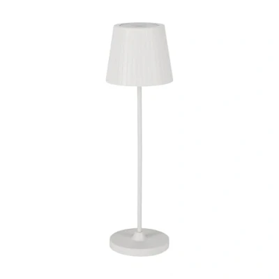 Imagen de Eglo Cabozo lámpara de mesa led para exteriores, exterior táctil regulable, uso sin cable con puerto USB, plástico blanco, blanco cálido, IP44