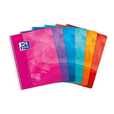Imagen de Oxford Polypro Libretas de espiral, Baldosas pequeñas, paquete 5 [colores surtidos]