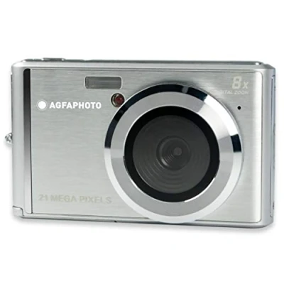 Imagen de Agfa Photo Cámara Digital compacta con 21 Mpx, Sensor CMOS, Zoom 8X y Pantalla LCD, Color Plateado