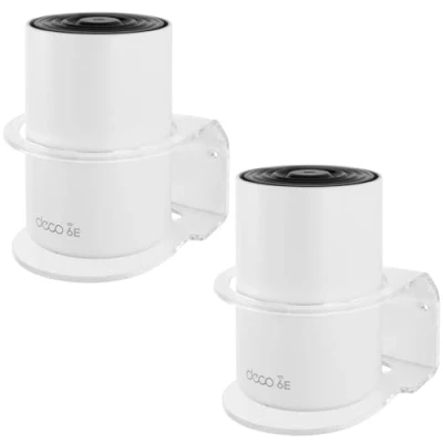 Imagen de Soporte para Montaje en Pared BECEMURU Acrílico enrutador con Destornillador TP Link Deco X20/X25/X60/X68/W3600 WiFi Sistema de Wi Fi Malla (2 Paquete)