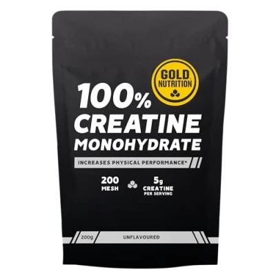 Imagen de 100% Creatine Monohydrate GoldNutrition, Polvo de Monohidrato Creatina Puro para aumentar el Rendimiento y la Potencia Muscular, 40 porciones, 200g (Sin Sabor)