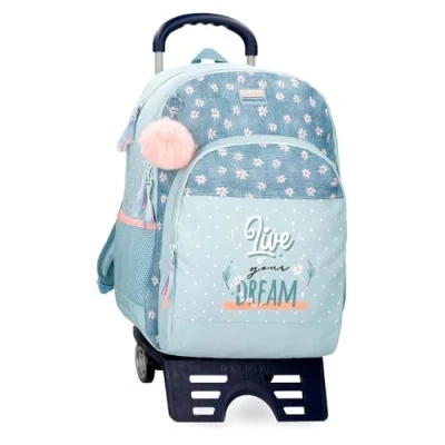 Imagen de Movom Live Your Dreams Mochila Escolar con Carro Verde 33x46x17 cms Poliéster 25,81L
