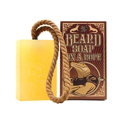 Imagen de HEY JOE! Beard Soap on Rope Jabon para Barba en Pastilla con Fragancia de Limón y Tomillo Barra Jabón 150 ml