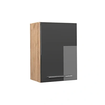 Imagen de Vicco Armario Colgante Fame Line, Antracita Alto Brillo/Roble Dorado, 50 cm