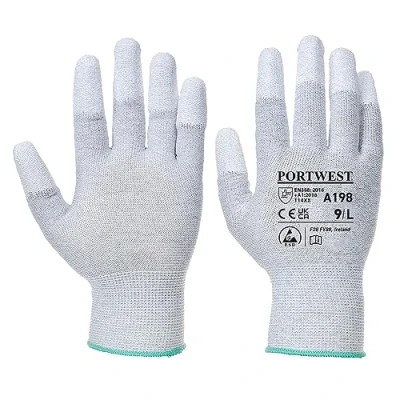 Imagen de Portwest A198 Guante de Seguridad Antiestático con Puntas PU Gris, S