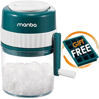 Imagen de MANBA Manual Picadora de hielo raspado y máquina para hacer granizado Trituradora portátil prémium Sin BPA