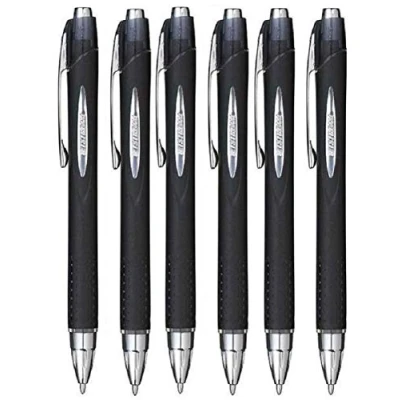 Imagen de Uni Ball Negro Jetstream Retráctil Ancha Bolígrafo 1mm Punta SXN 210 (Paquete de 6)