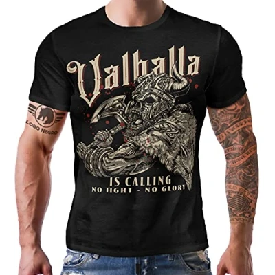 Imagen de Camiseta para hombre fans de los vikingos del Nordmann Keltic: Walhalla is Calling, Valhalla, 5XL