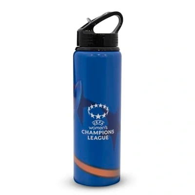 Imagen de UEFA Botella de agua deportiva la Liga Campeones para mujer con pajilla, 750 ml, producto oficial UWCL, aluminio, diseño a prueba fugas, sin BPA, regalo