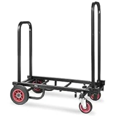 Imagen de PYLE Carretilla Plegable. Carro de Transporte Compacto con Ruedas. Convertible, Modo 8 en 1. Resistente. Carrito Mano Auxiliar Carga Plataforma, expandible 64 hasta 102 cms