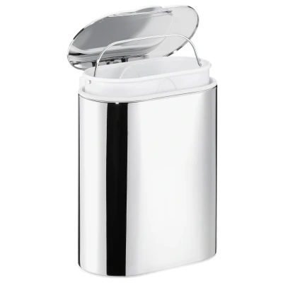 Imagen de tesa ELEGAANT Cubo de Basura para Baño Acero Inoxidable Montaje sin Taladrar Alta Fuerza Fijación con Tecnología Power.Kit 260 x 220 160 mm Cromado