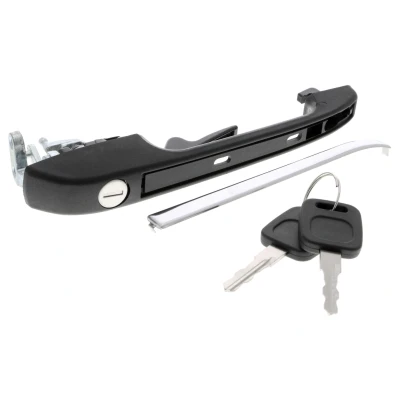 Imagen de VAICO V10 6149 Manecilla de Puerta Delante, derecha con cilindro cierre, llave negro Original calidad AUDI: 100 C3 Berlina