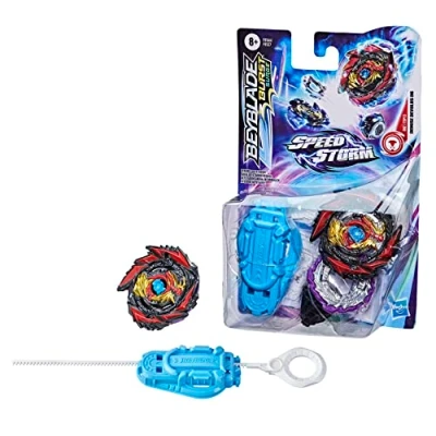 Imagen de Hasbro Beyblade Burst Surge Speedstorm Kit Inicial Demise Devolos D6 Top de Batalla Tipo Equilibrio con Lanzador Juguete para niños