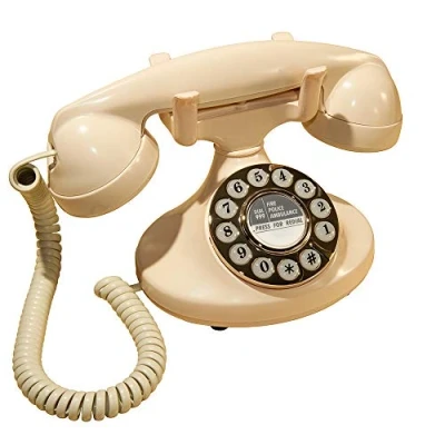 Imagen de GPO Pearl Teléfono clásico con cable y botones Marfil