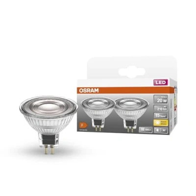 Imagen de OSRAM lámparas reflectoradas de voltios inferiores MR16 con enchufe modernización. Propiedades del producto: alternativa LED a las Niedervolthalogen, 2 paquete