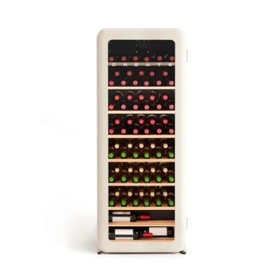 Imagen de CREATE / WINECOOLER Retro XXL/Vinoteca eléctrica de 76 Botellas Blanco Roto/Diseño Retro, Temperatura Regulable, 208L, 75cl, Eco Friendly, 61x43x152,4 cm