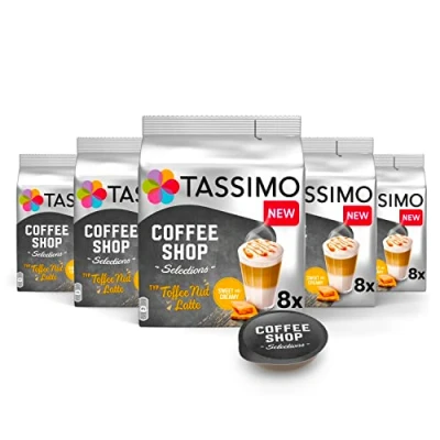 Imagen de Tassimo Cápsulas de Café Toffee Nut Latte 40 Compatibles con Cafetera 5PACK Amazon Exclusive