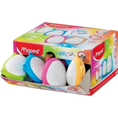 Imagen de Maped Material Escolar Goma de Borrar Squeeze Mini Cute Diseño Lúdico con Forma Atractiva Presionar para Efecto Relajante 4 Colores Diferentes