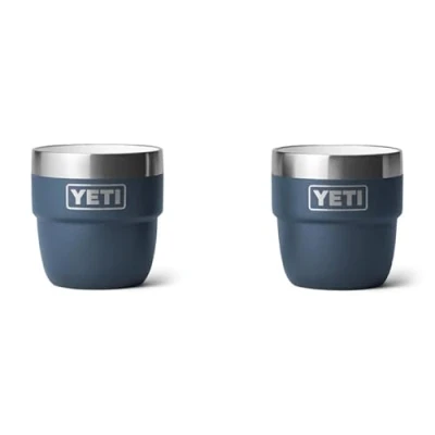 Imagen de YETI Rambler Espresso Cup, Vacuum Insulated Stainless Steel Stackable Navy, 2 Pack 4 oz (118 ml)